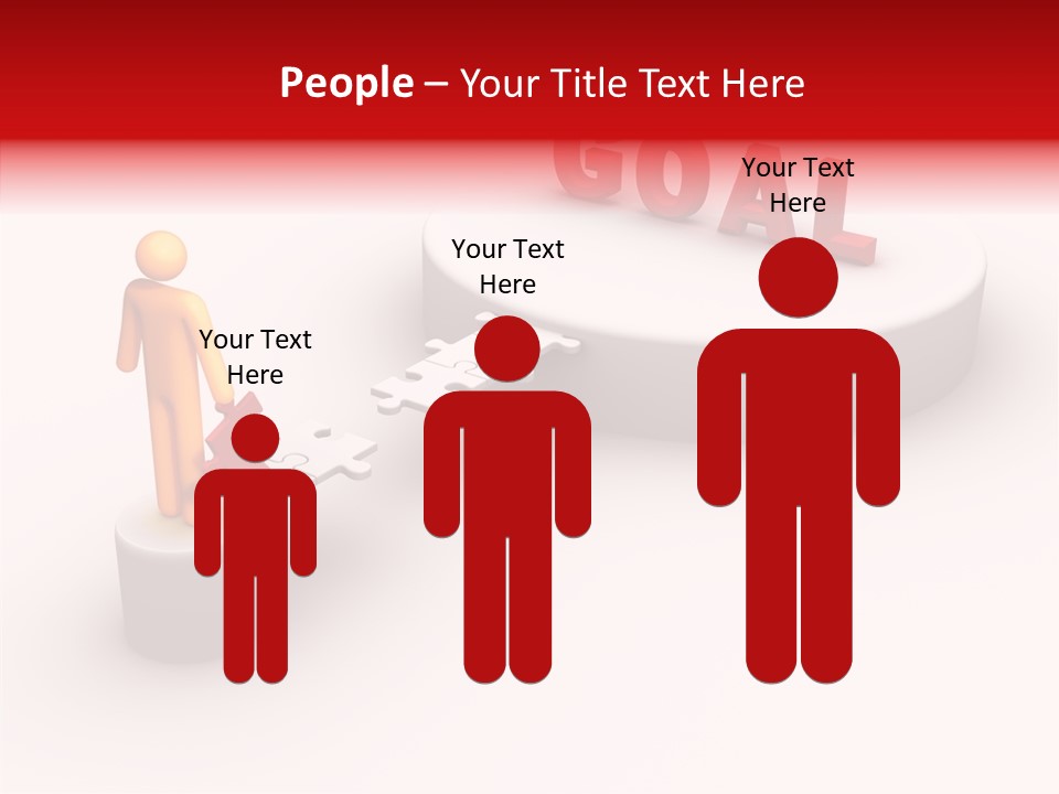 Stick Figure Jigsaw Bridge PowerPoint Template