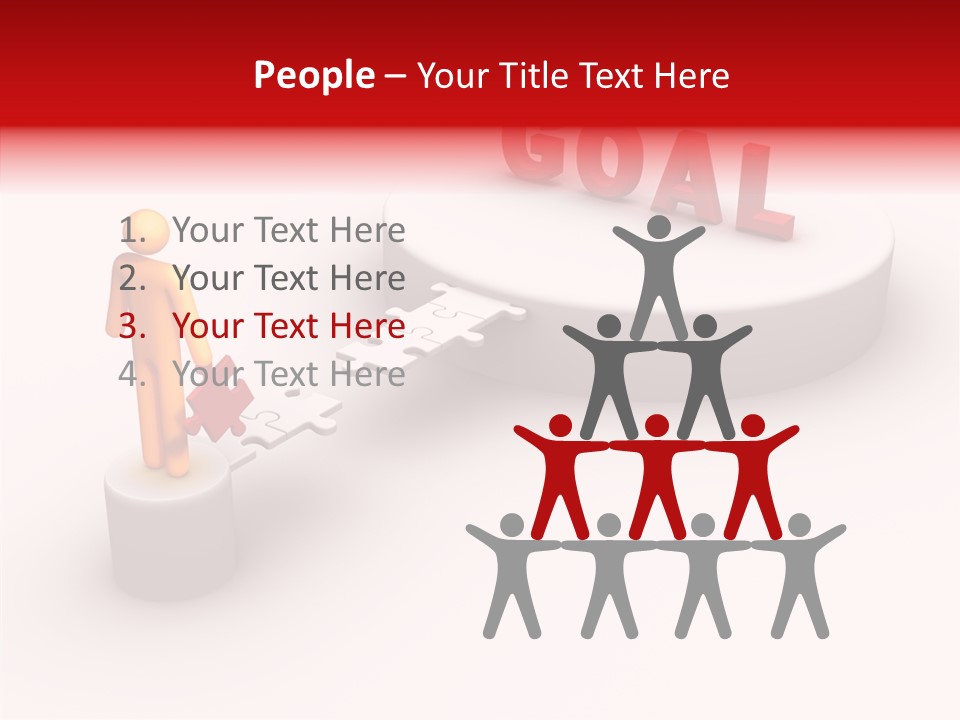 Stick Figure Jigsaw Bridge PowerPoint Template