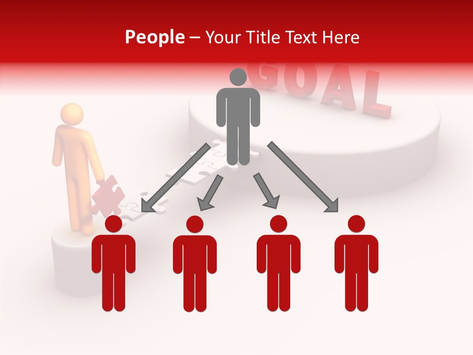 Stick Figure Jigsaw Bridge PowerPoint Template