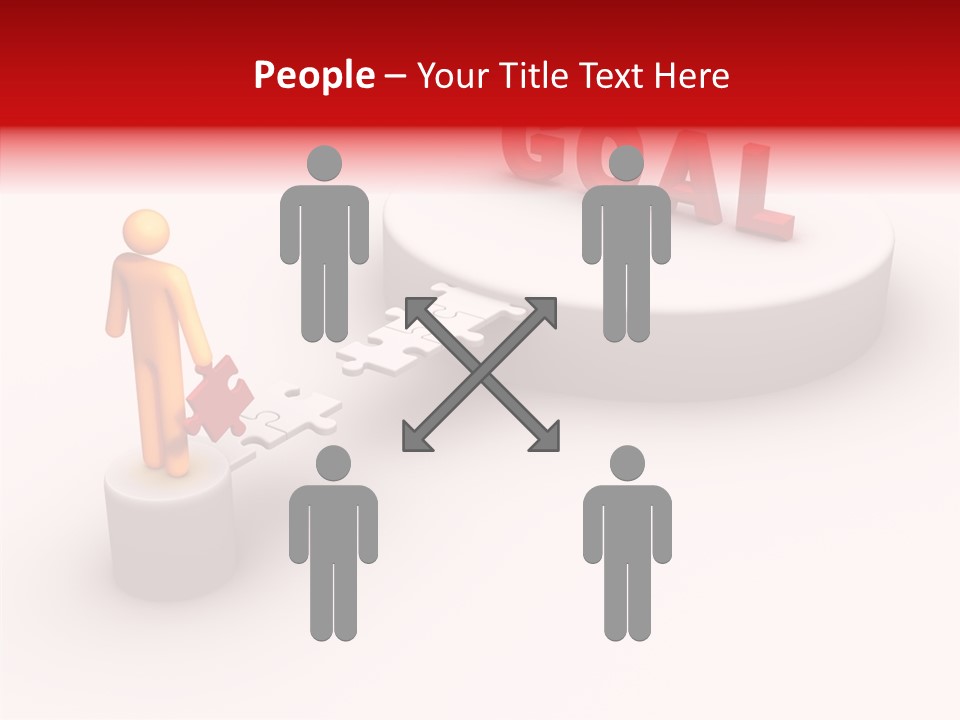 Stick Figure Jigsaw Bridge PowerPoint Template