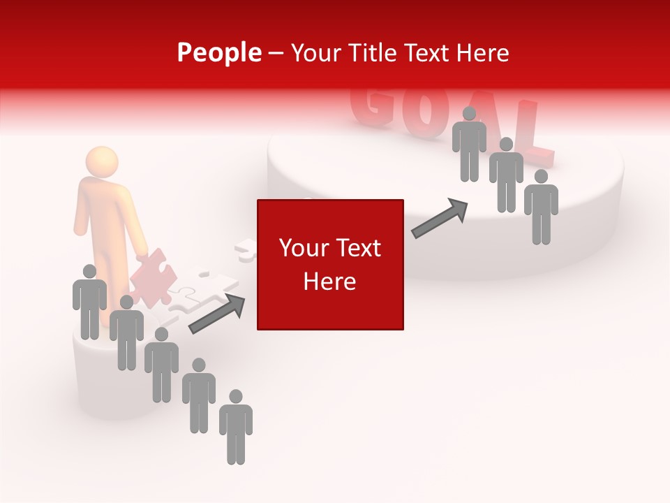 Stick Figure Jigsaw Bridge PowerPoint Template