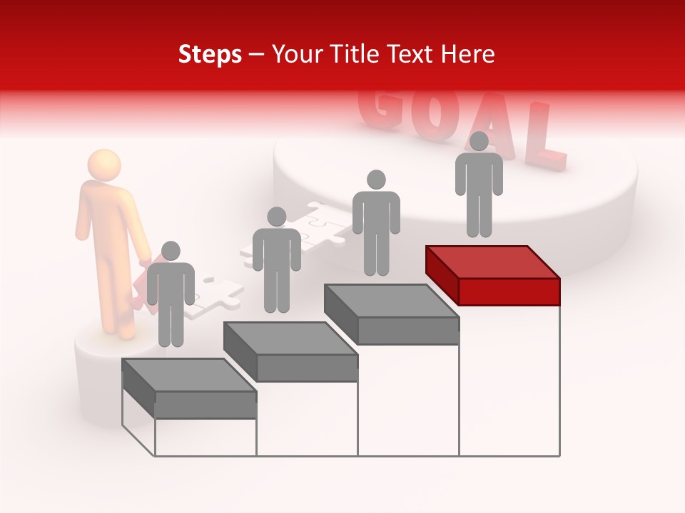 Stick Figure Jigsaw Bridge PowerPoint Template