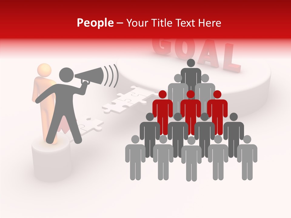 Stick Figure Jigsaw Bridge PowerPoint Template