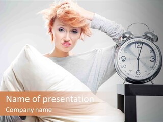 Girl Tired Dreamer PowerPoint Template