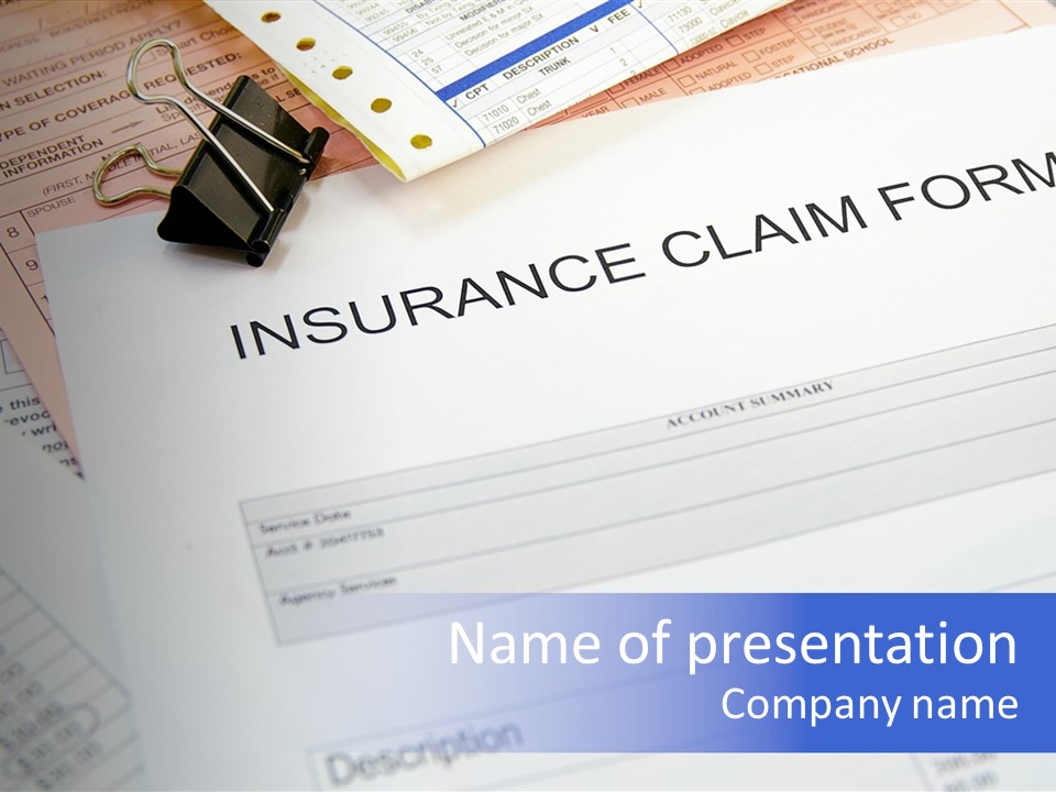 Claim Premiums Finance PowerPoint Template
