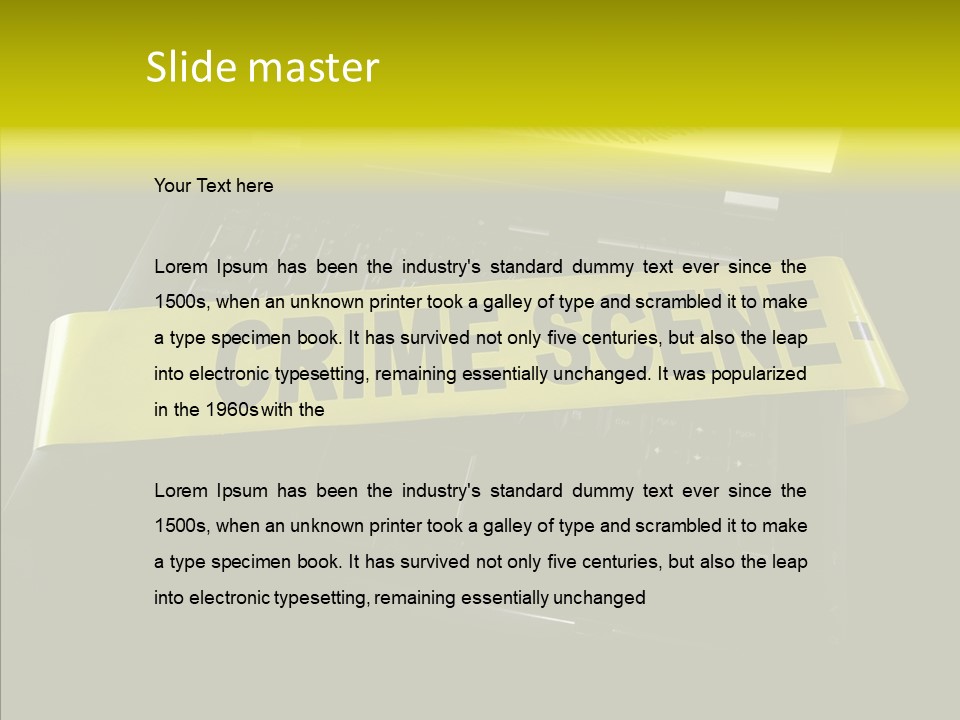 A Laptop Computer With A Crime Scene Sign On It PowerPoint Template