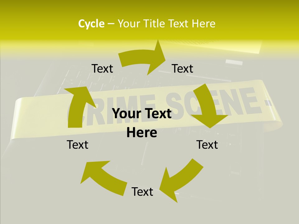 A Laptop Computer With A Crime Scene Sign On It PowerPoint Template