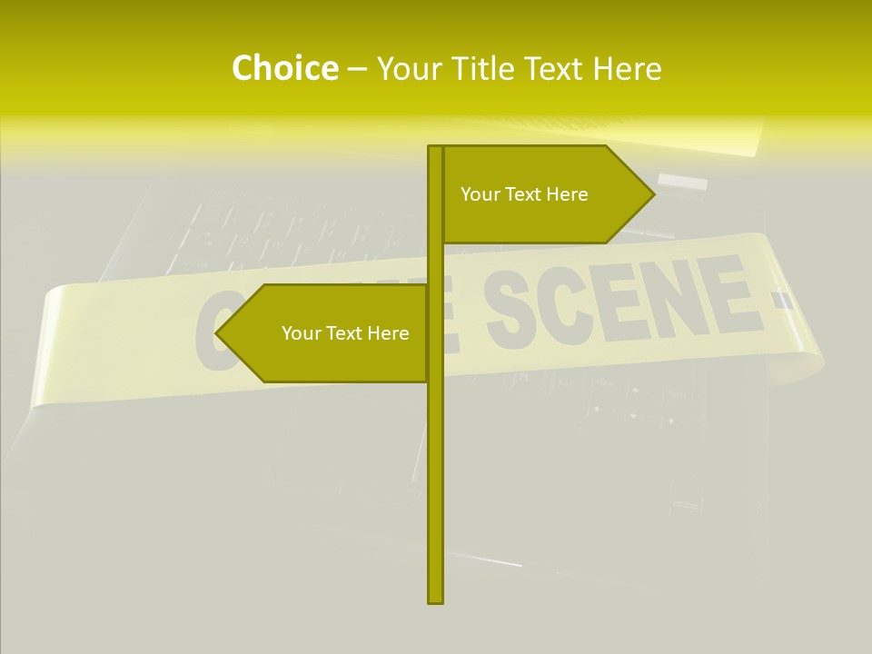 A Laptop Computer With A Crime Scene Sign On It PowerPoint Template