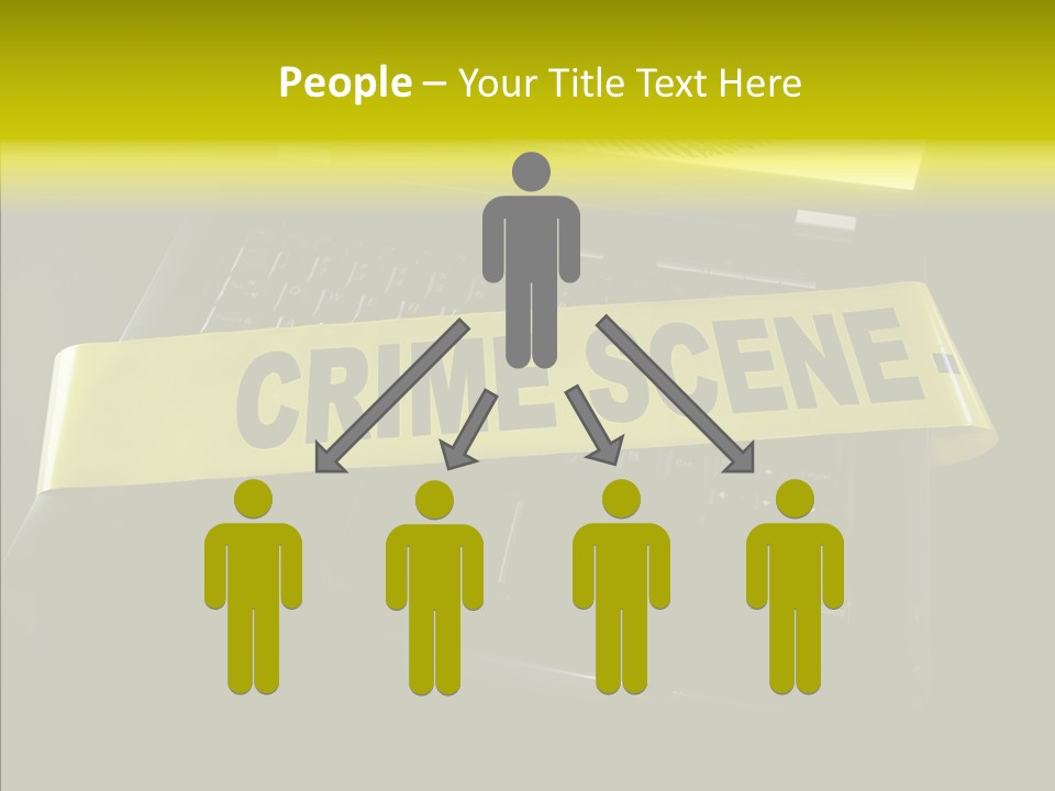 A Laptop Computer With A Crime Scene Sign On It PowerPoint Template