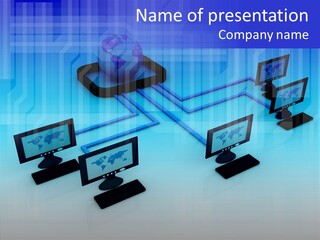 White Connection Data PowerPoint Template