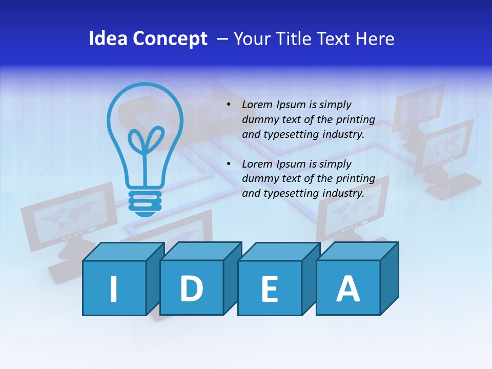 White Connection Data PowerPoint Template