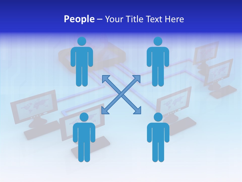 White Connection Data PowerPoint Template