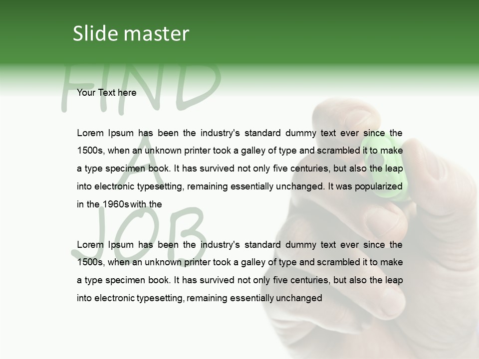Jobless Find Hand PowerPoint Template