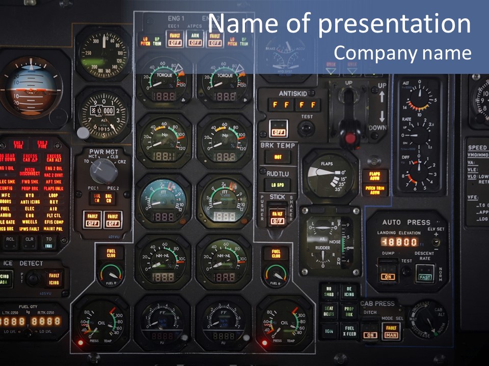 Cockpit Arrival Captain PowerPoint Template