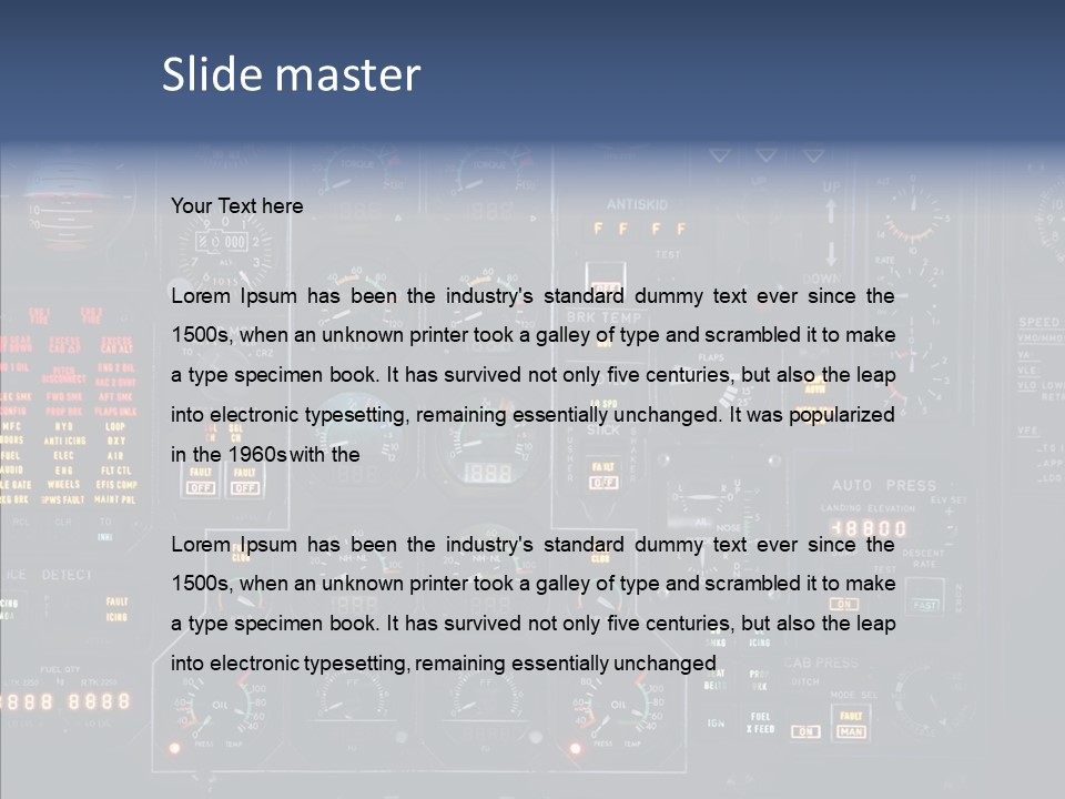 Cockpit Arrival Captain PowerPoint Template
