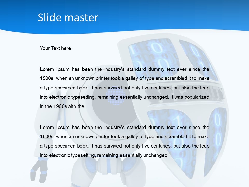 Isolated Robot Internet PowerPoint Template