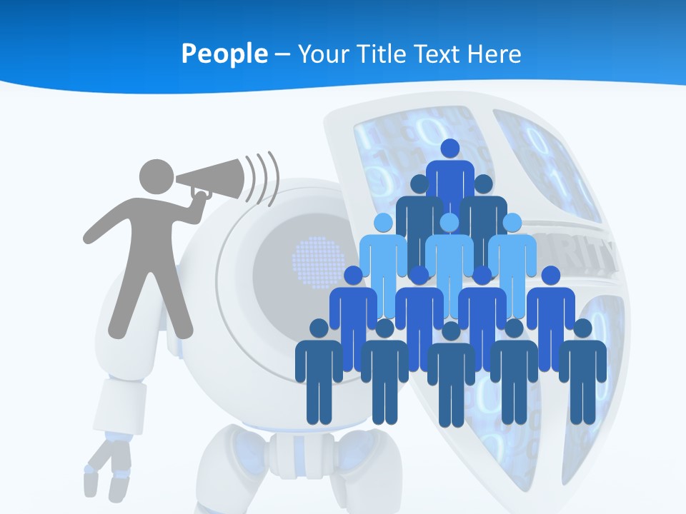 Isolated Robot Internet PowerPoint Template