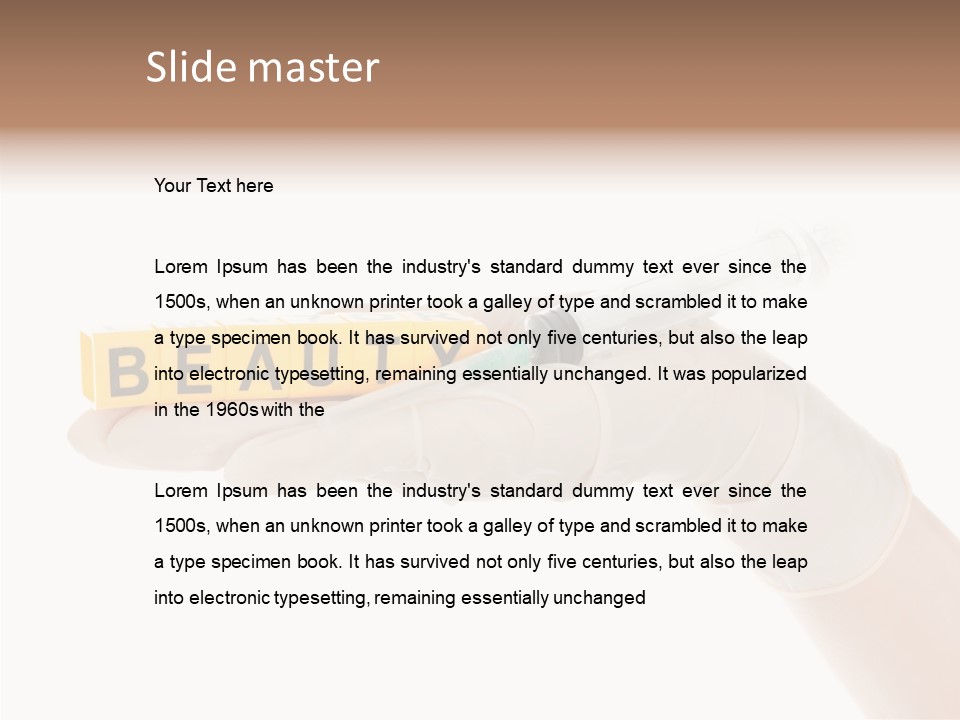 Beauty Cosmetic Hand PowerPoint Template