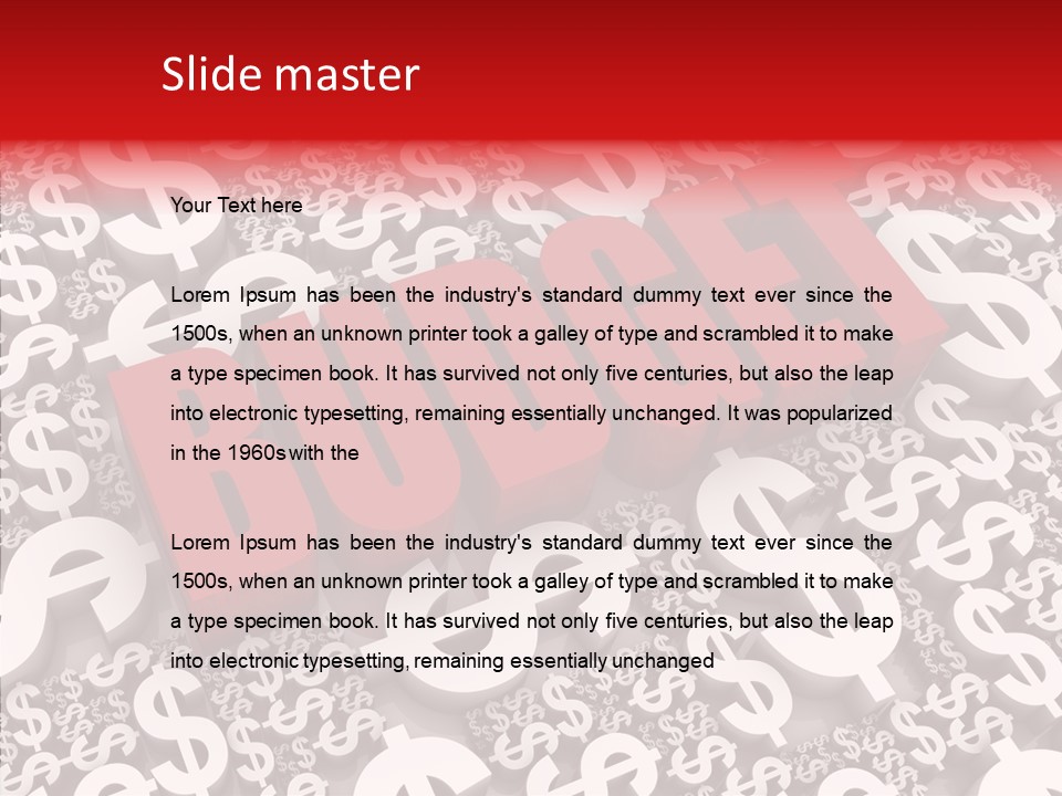 Currency Red Dollar PowerPoint Template