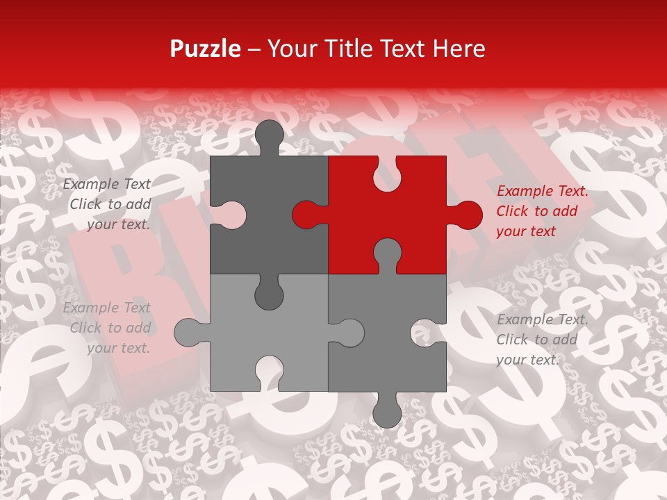 Currency Red Dollar PowerPoint Template