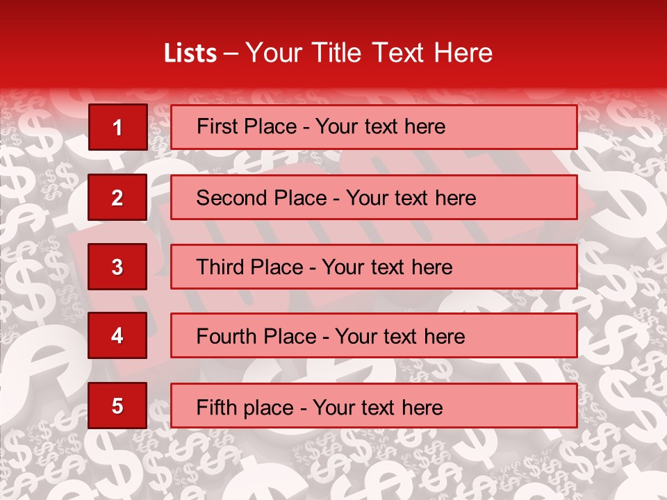 Currency Red Dollar PowerPoint Template