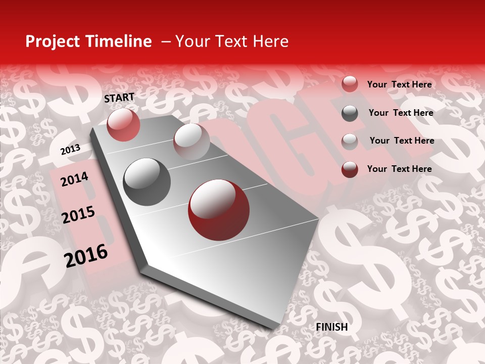Currency Red Dollar PowerPoint Template