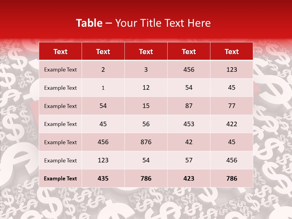 Currency Red Dollar PowerPoint Template