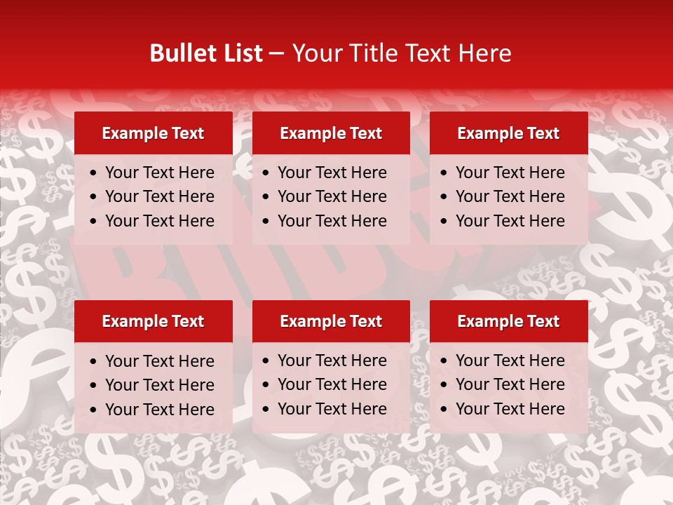 Currency Red Dollar PowerPoint Template