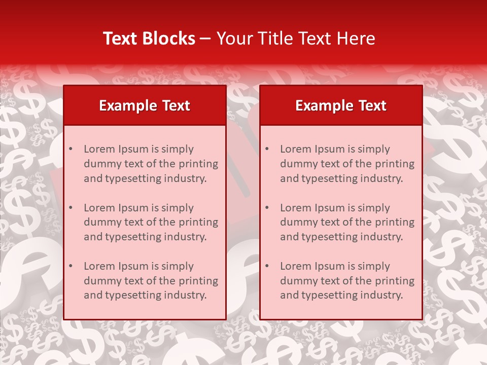 Currency Red Dollar PowerPoint Template
