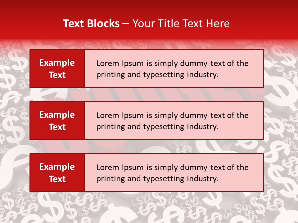 Currency Red Dollar PowerPoint Template