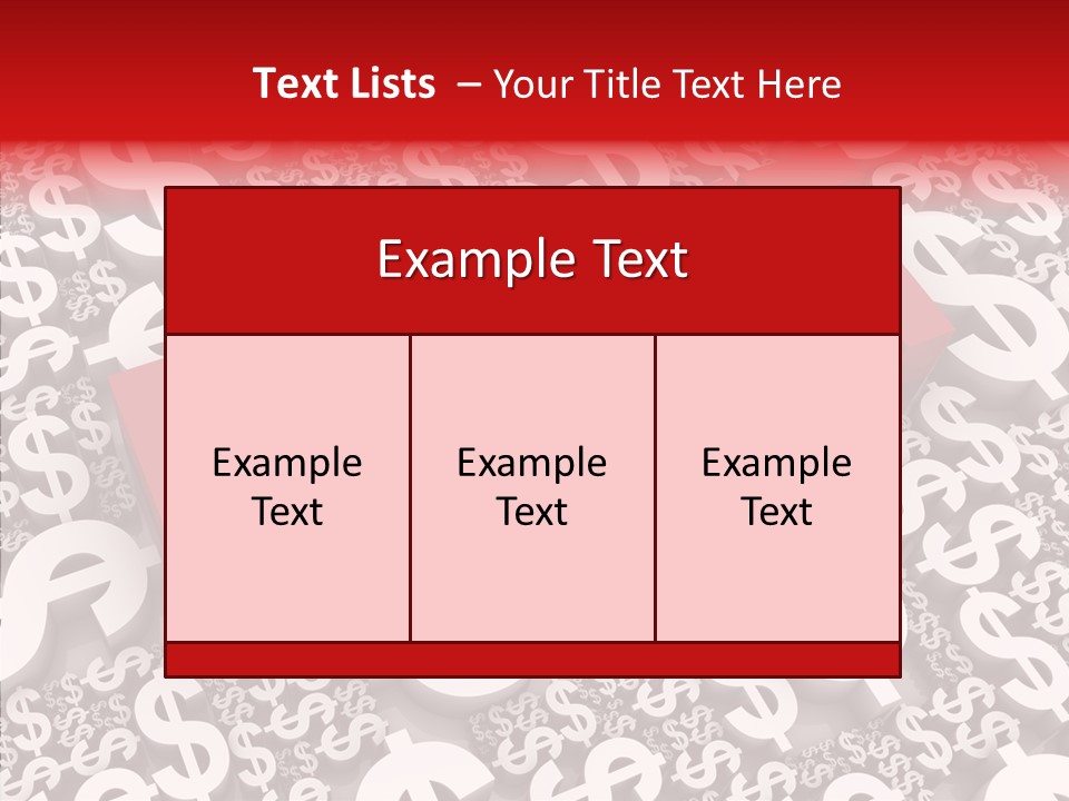 Currency Red Dollar PowerPoint Template
