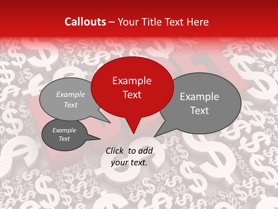 Currency Red Dollar PowerPoint Template