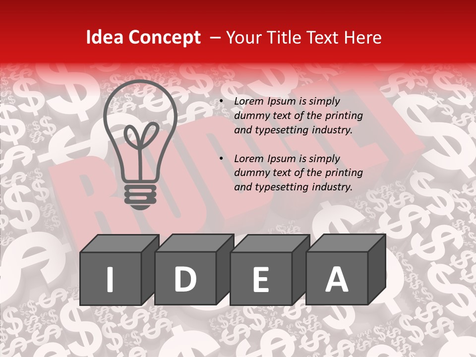 Currency Red Dollar PowerPoint Template