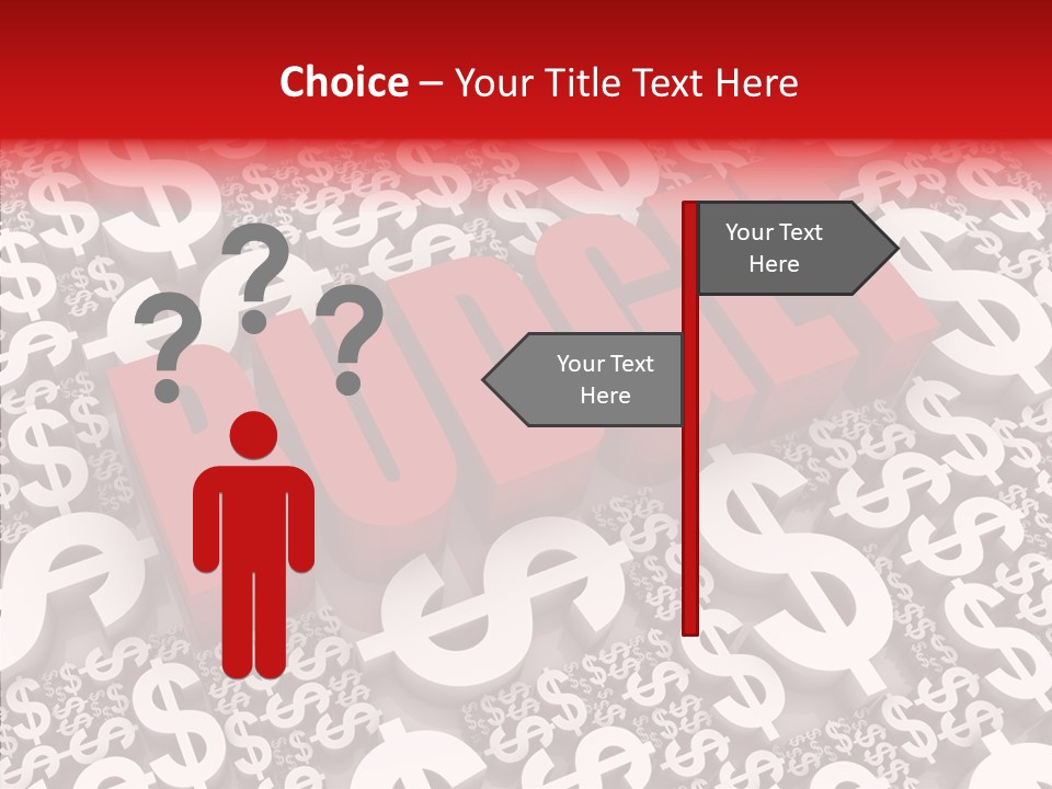 Currency Red Dollar PowerPoint Template