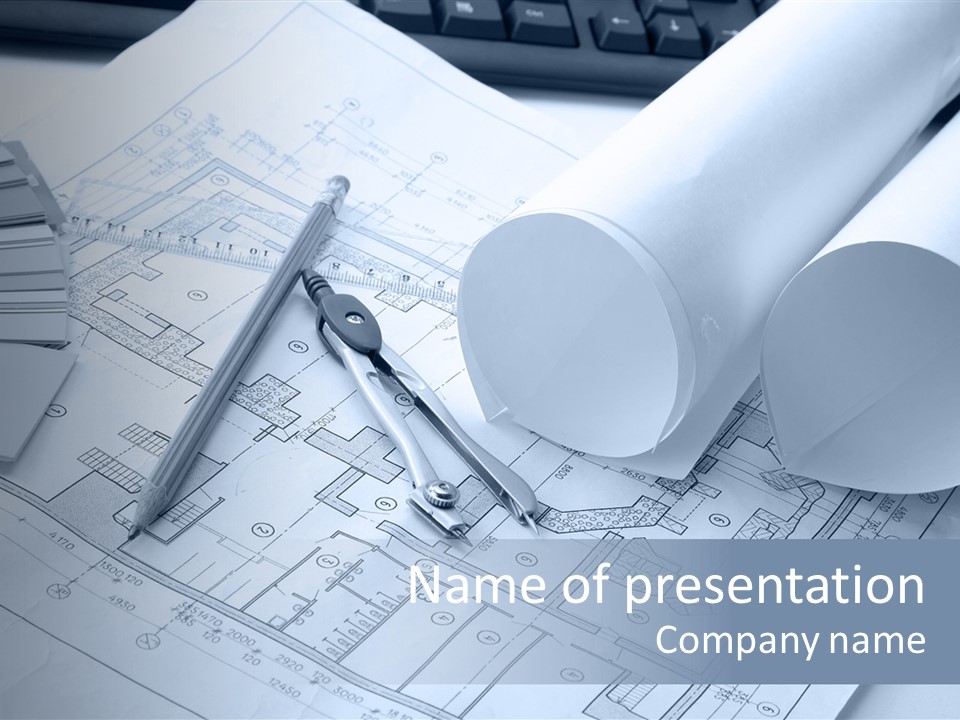 Design Autocad Plan PowerPoint Template