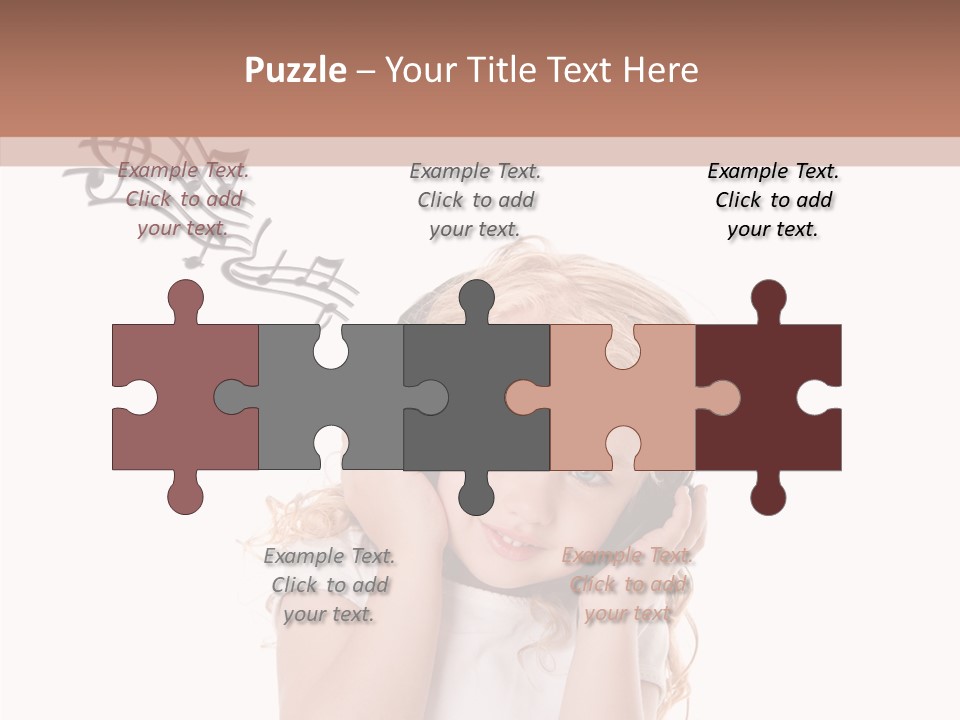 White Fun Headphones PowerPoint Template