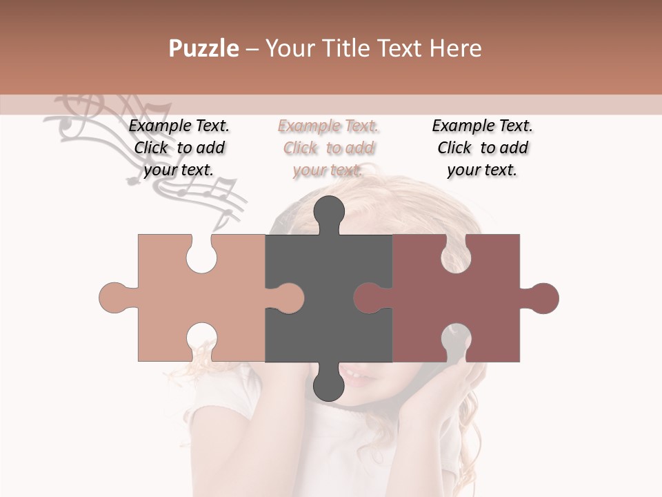 White Fun Headphones PowerPoint Template