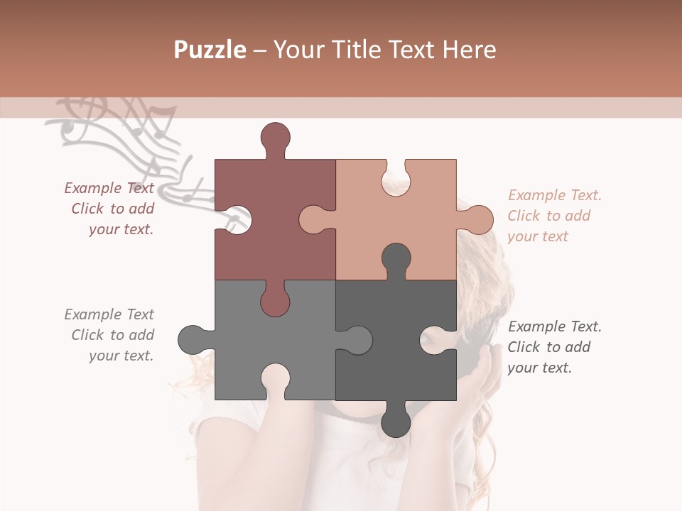 White Fun Headphones PowerPoint Template