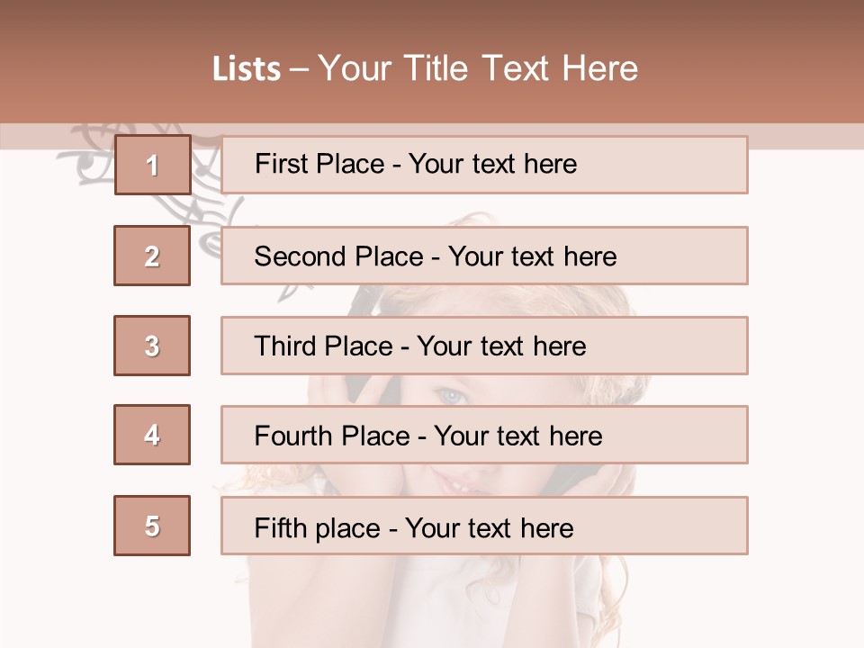 White Fun Headphones PowerPoint Template