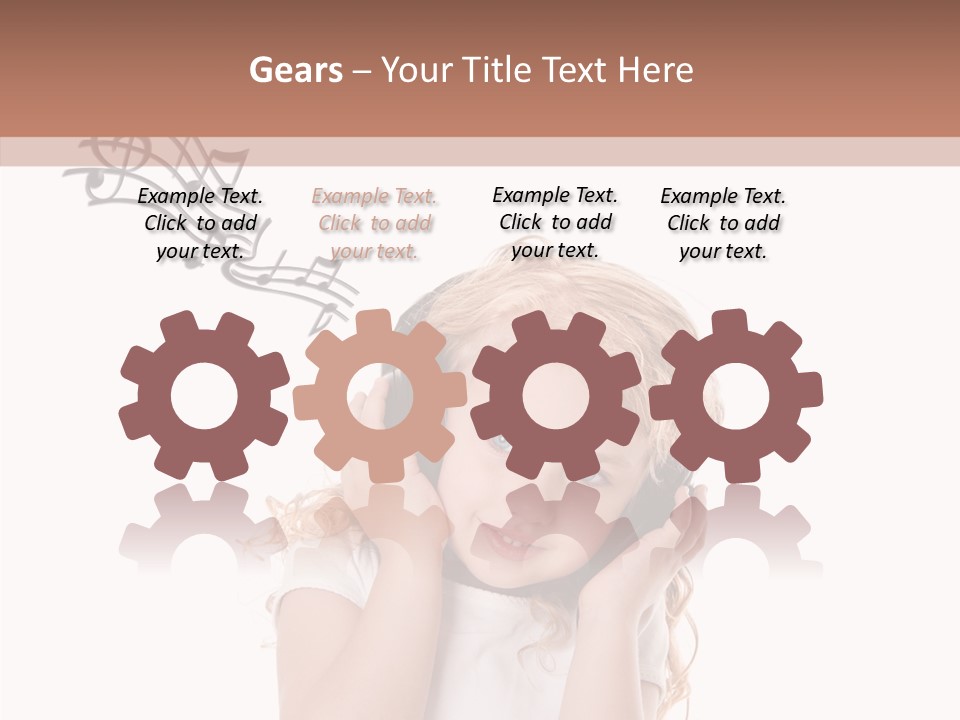 White Fun Headphones PowerPoint Template