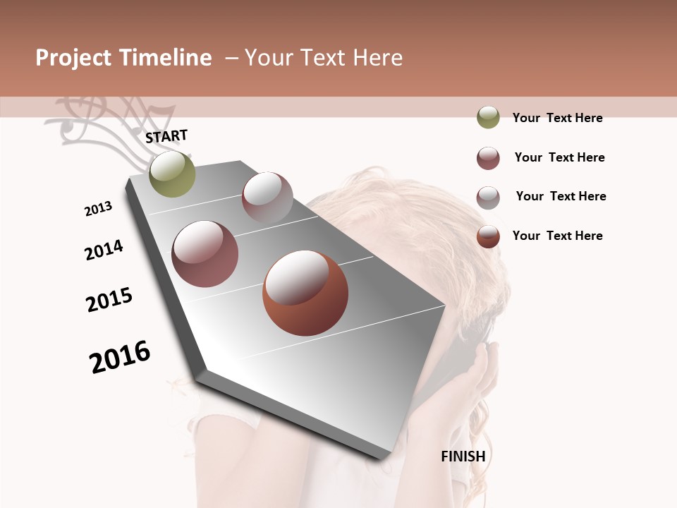 White Fun Headphones PowerPoint Template