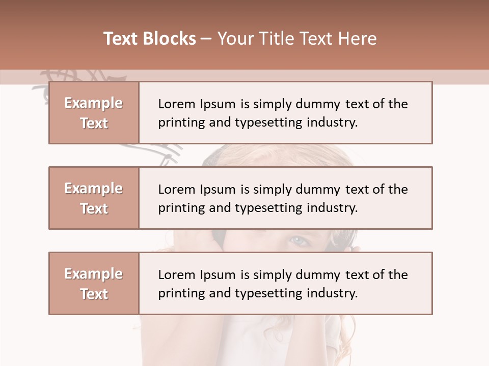 White Fun Headphones PowerPoint Template