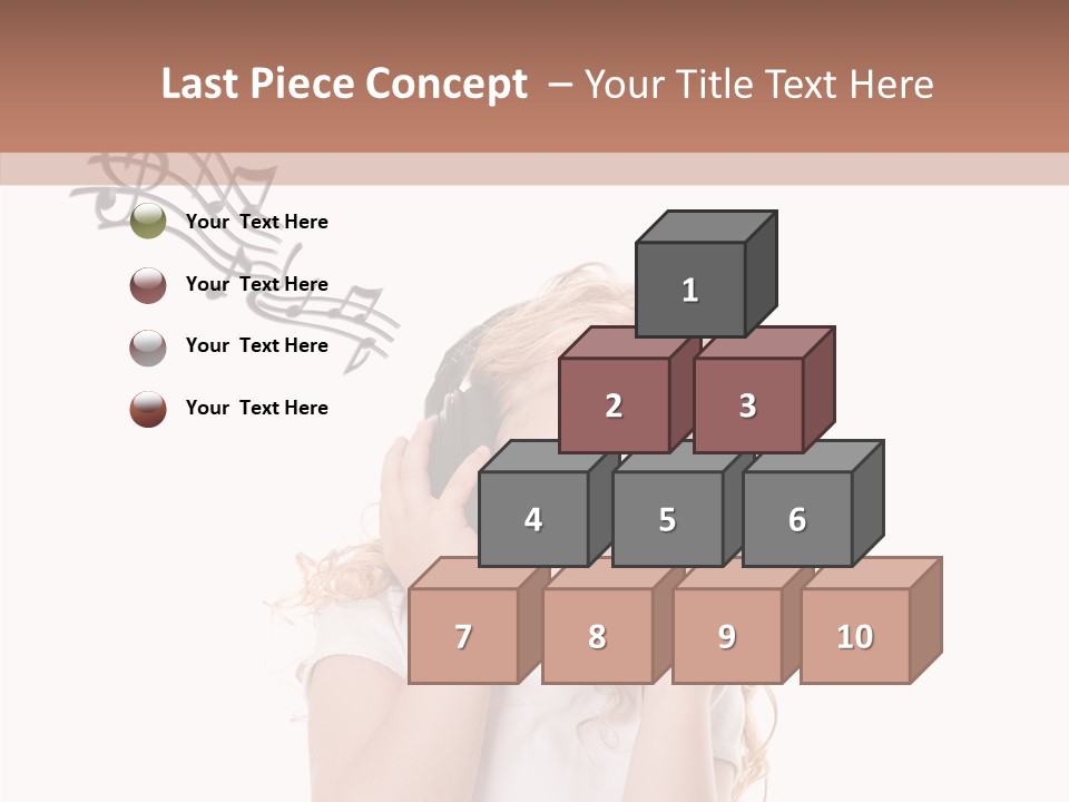 White Fun Headphones PowerPoint Template