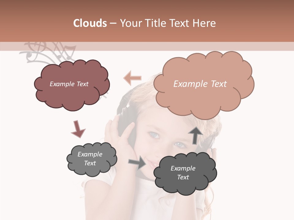 White Fun Headphones PowerPoint Template