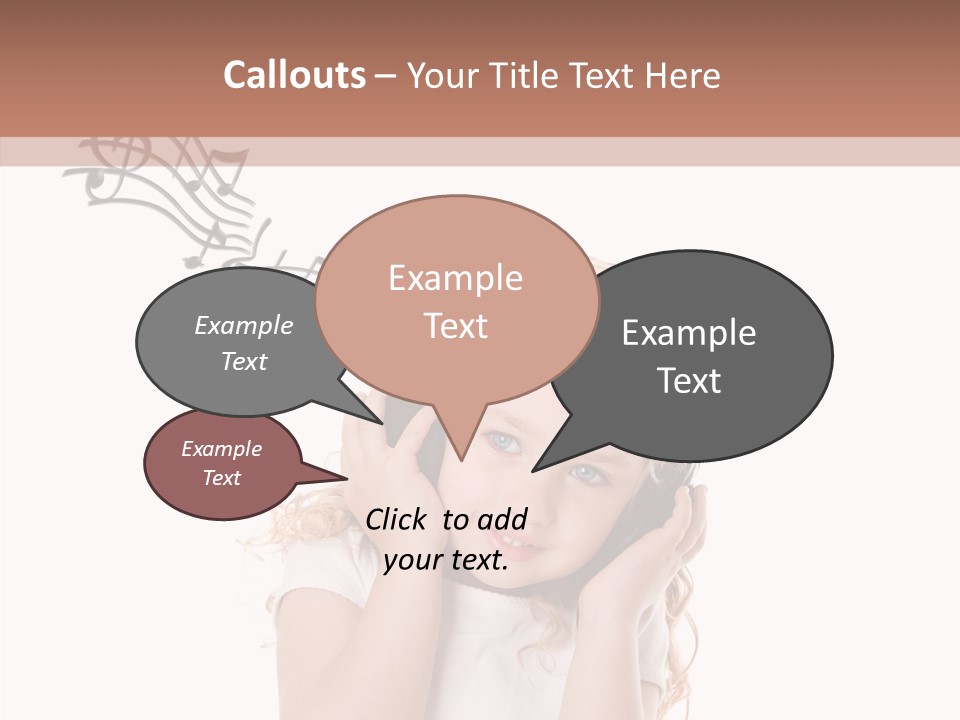 White Fun Headphones PowerPoint Template