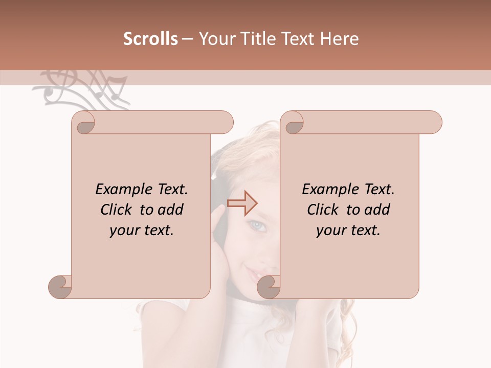 White Fun Headphones PowerPoint Template