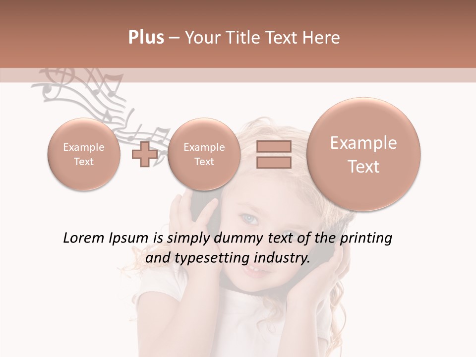 White Fun Headphones PowerPoint Template