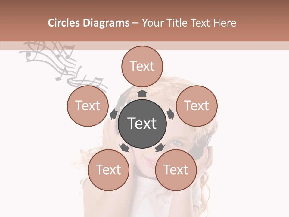 White Fun Headphones PowerPoint Template