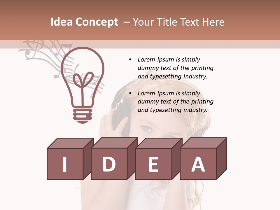 White Fun Headphones PowerPoint Template