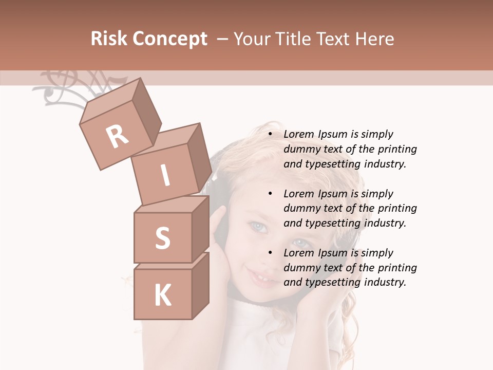 White Fun Headphones PowerPoint Template